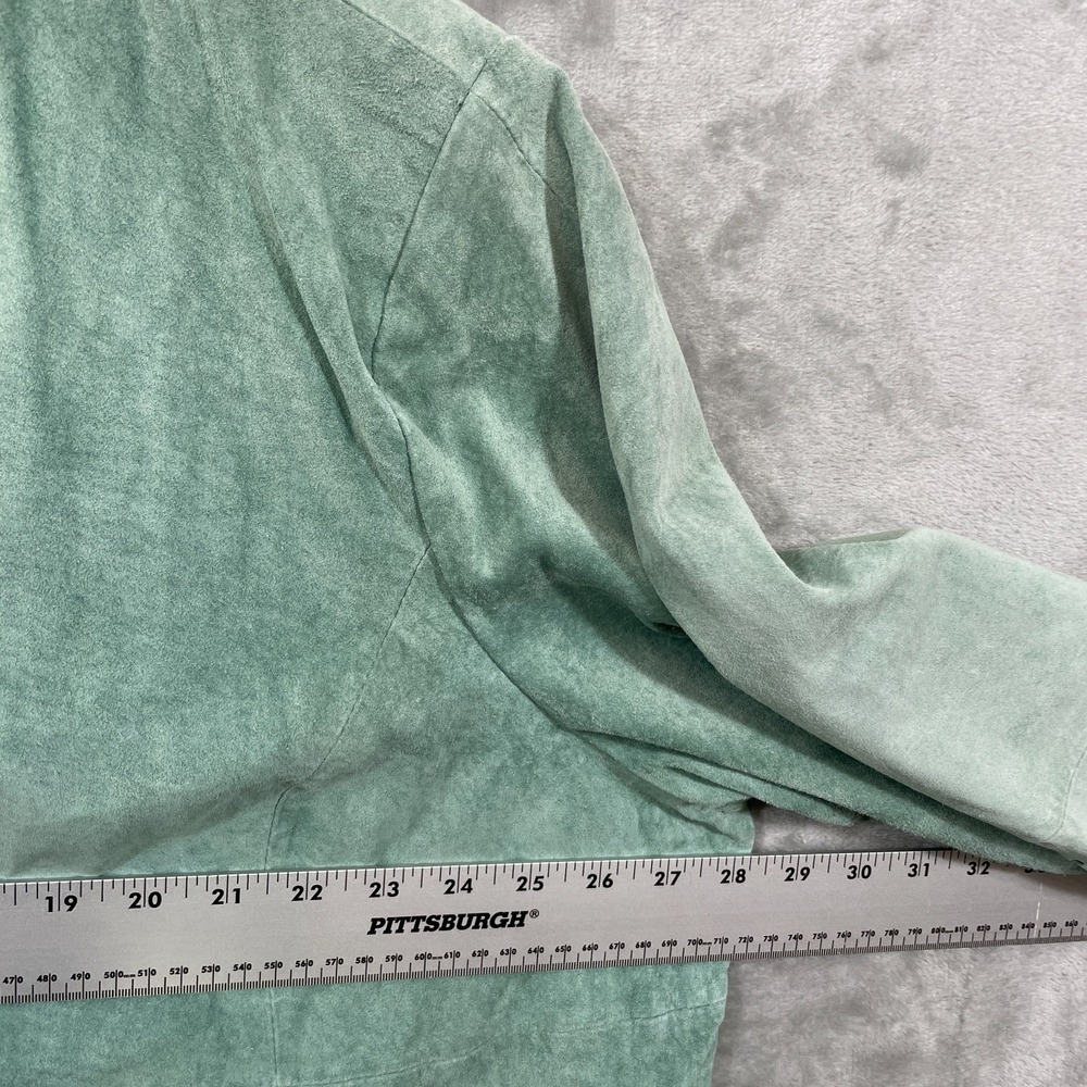 NWT Linea By Louis Dell'Olio Size 3X 100% Suede Jacket Laser Cut Sage Green NEW - Picture 8 of 10